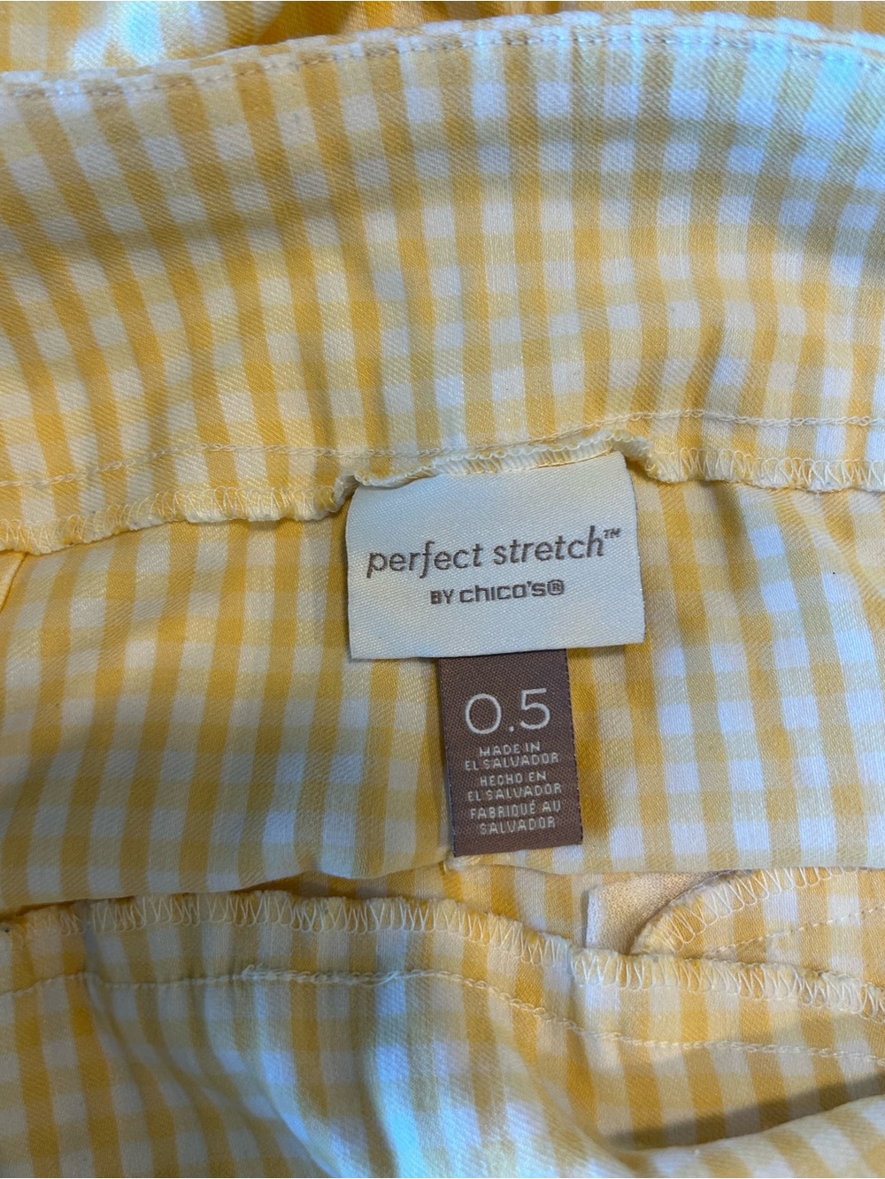 Chico's pale Yellow and white seersucker capris - Picture 4 of 5